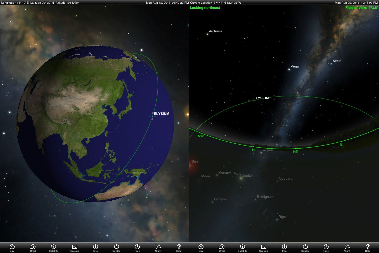 The price includes access to a mobile and tablet app that tracks the Elysium capsule's orbit, helping users to 'find' it in the night sky.