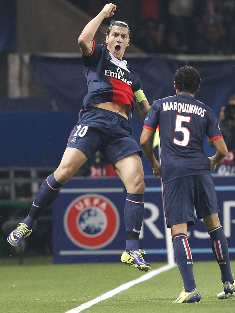 Zlatan Ibrahimovic scored twice as PSG beat Benfica