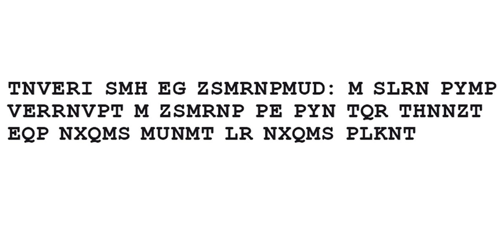 The jumbled set of letters that appeared on the Physics World blog