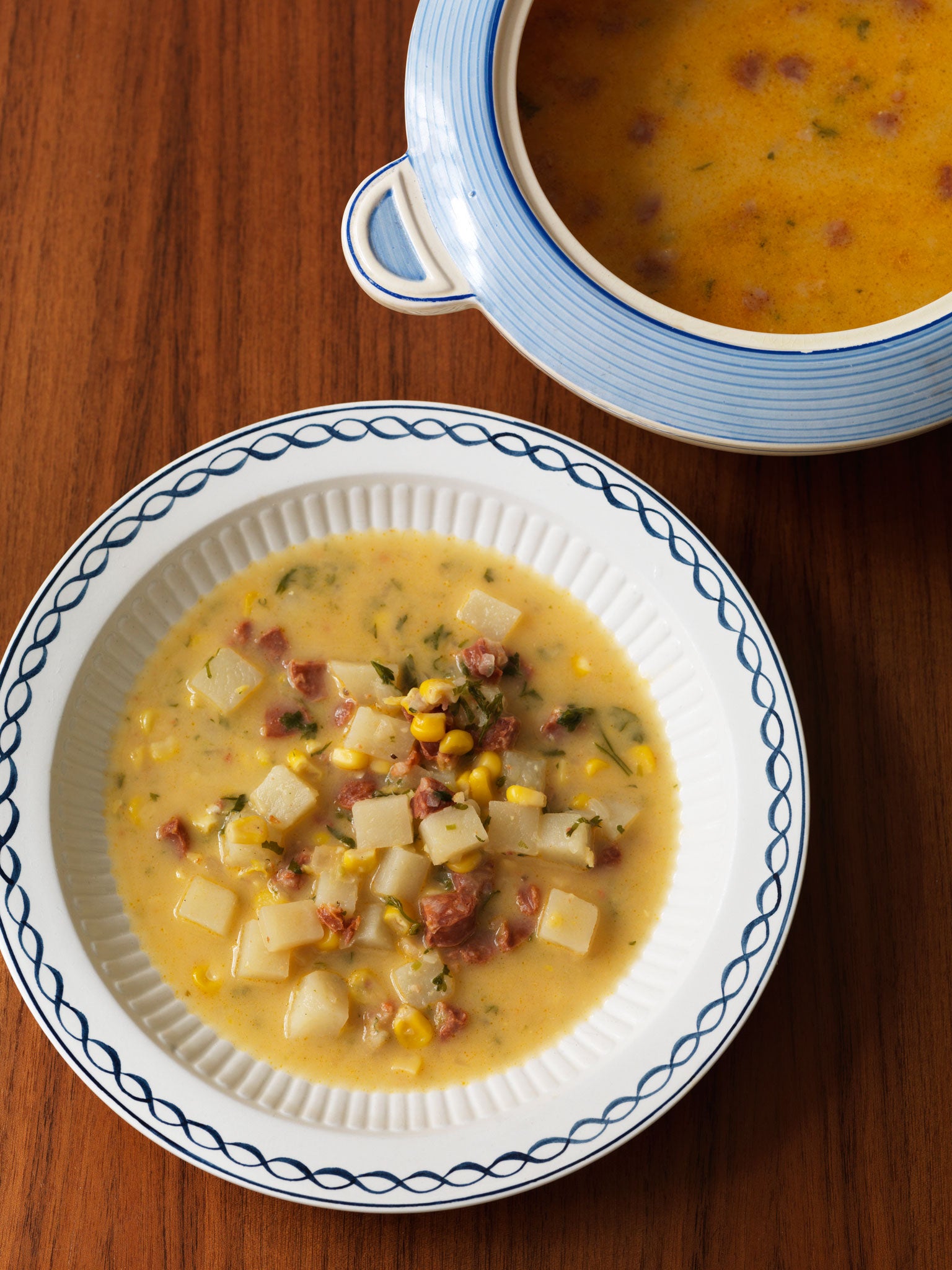 Sweet and spicy: Corn and chorizo chowder