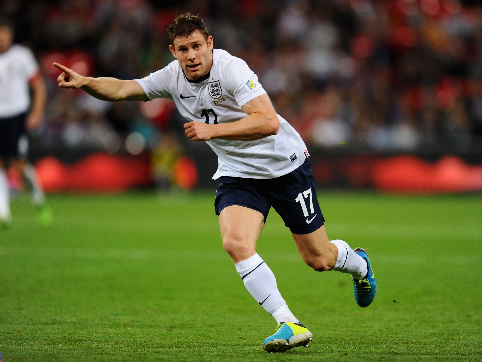 James Milner in action for England