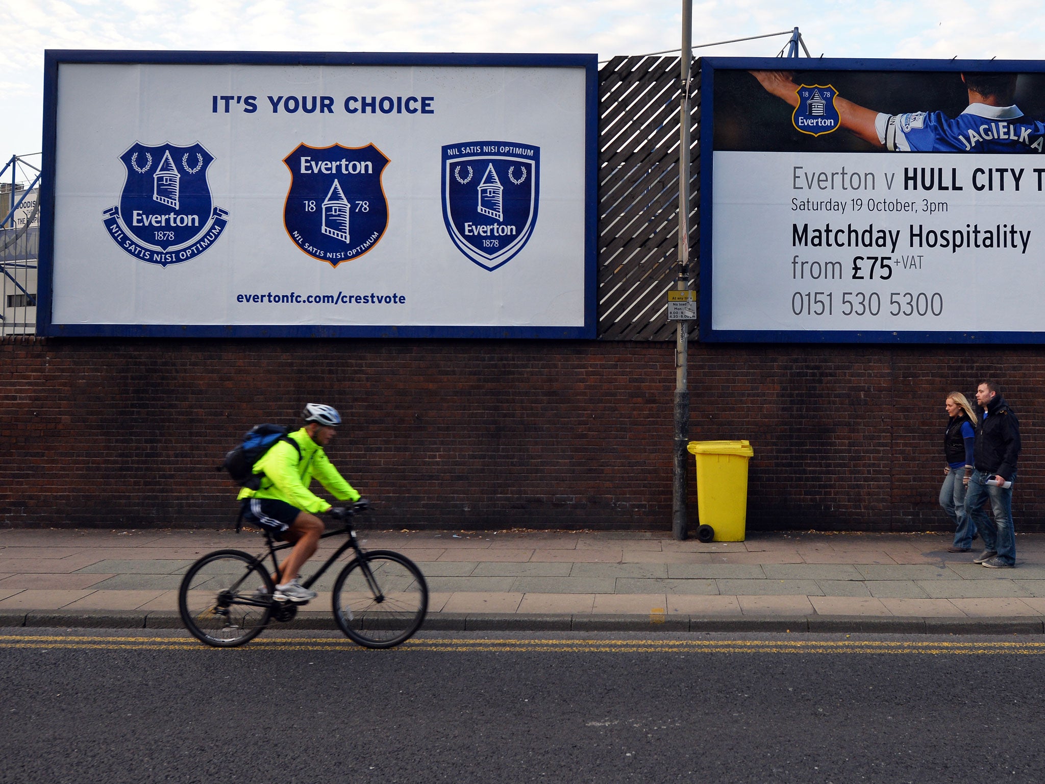 Everton allowed their fans to pick their new badge, Option A (far left) which will be used from next season onwards