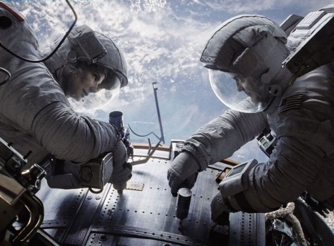 Sandra Bullock and George Clooney in Gravity