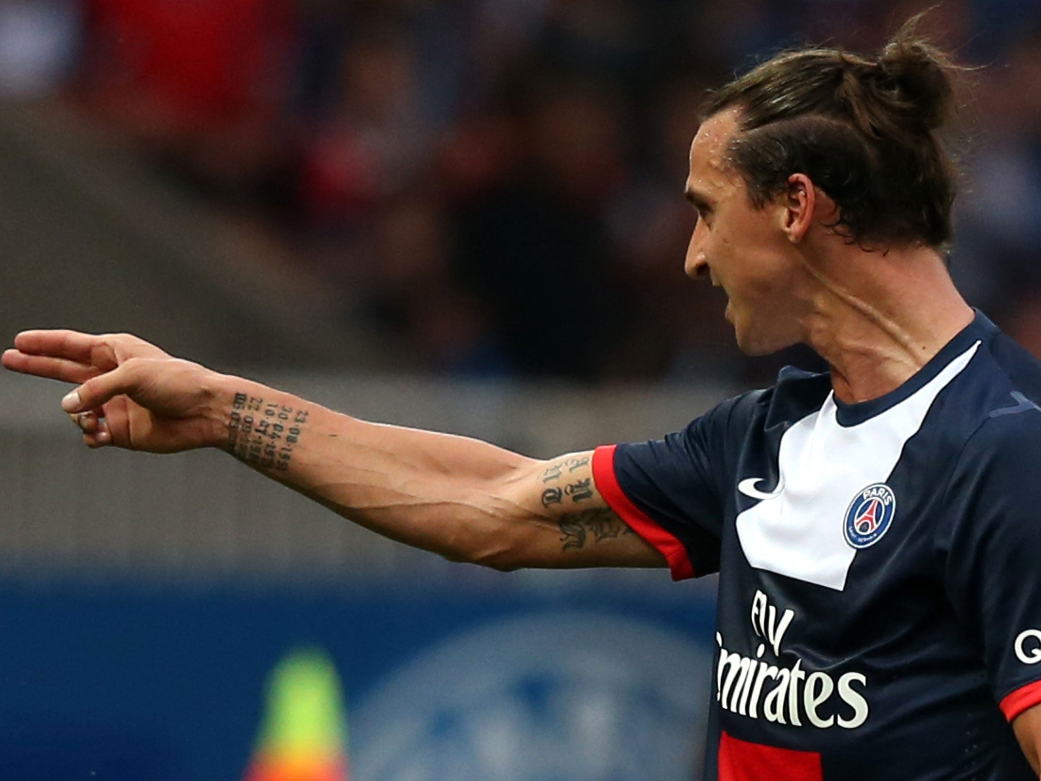 Zlatan Ibrahimovic appears to make the gun gesture last weekend