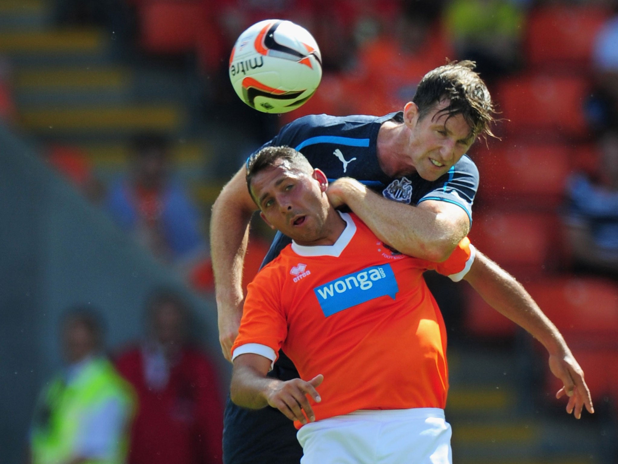 Michael Chopra playing for Blackpool