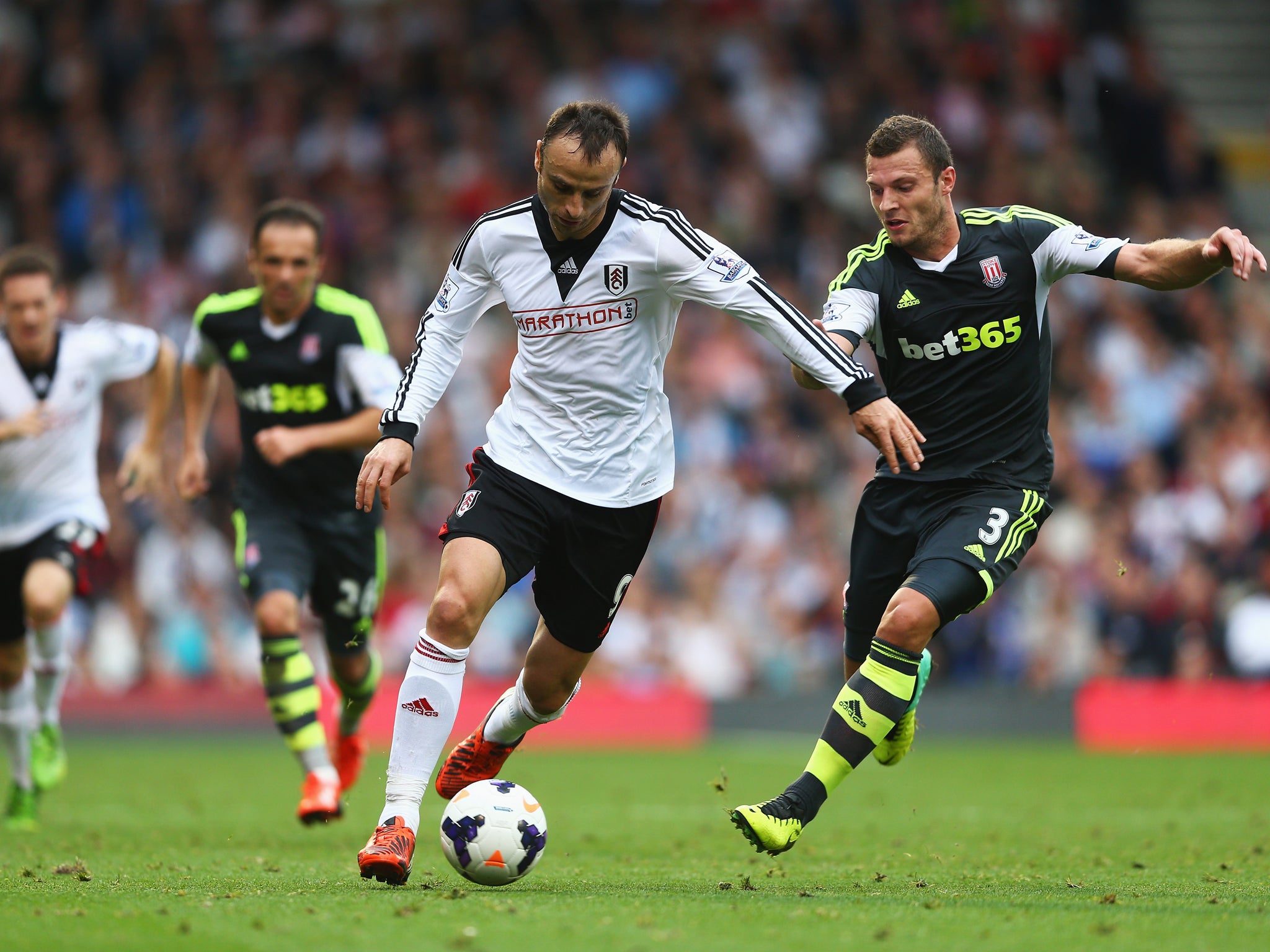 Dimitar Berbatov in action for Fulham against Stoke