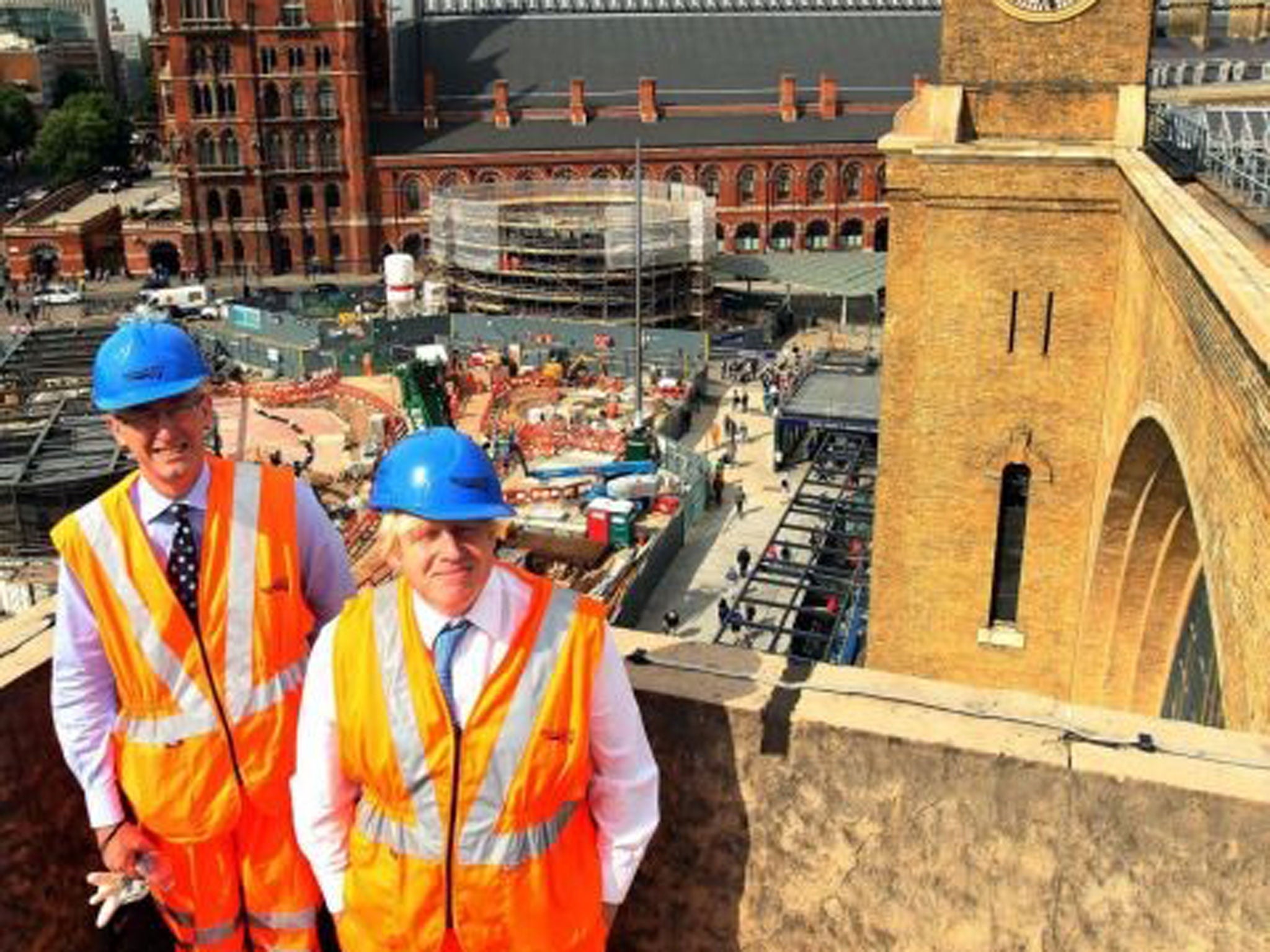 Top man: Boris Johnson and Sir David Higgins (left), the CEO of Network Rail