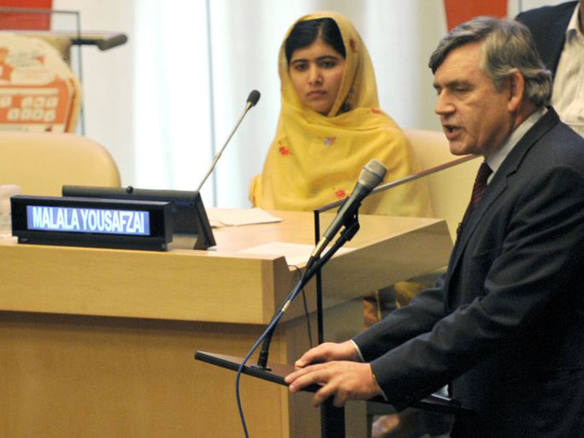 Malala with Gordon Brown