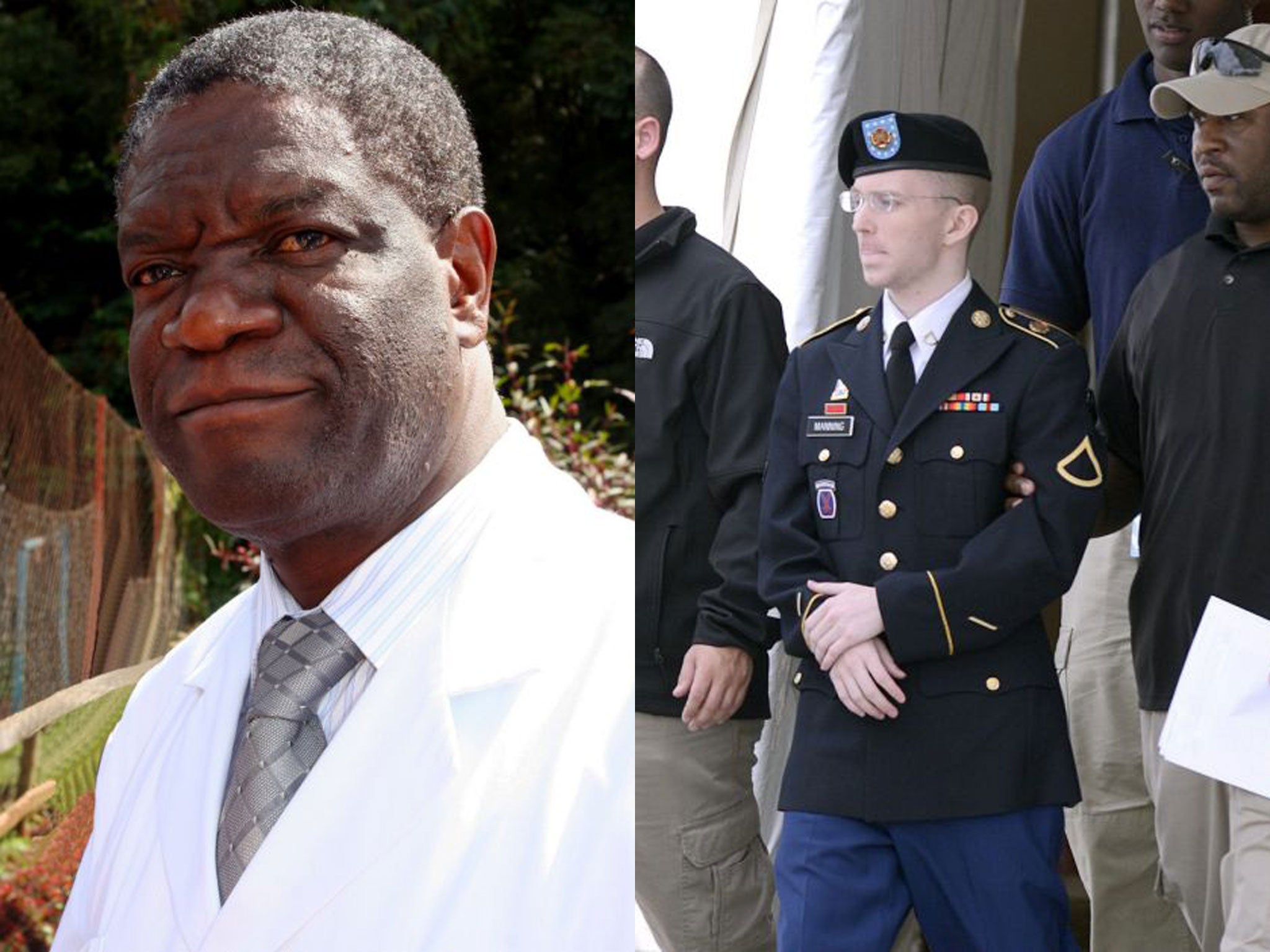 Denis Mukwege, left, and Chelsea Manning