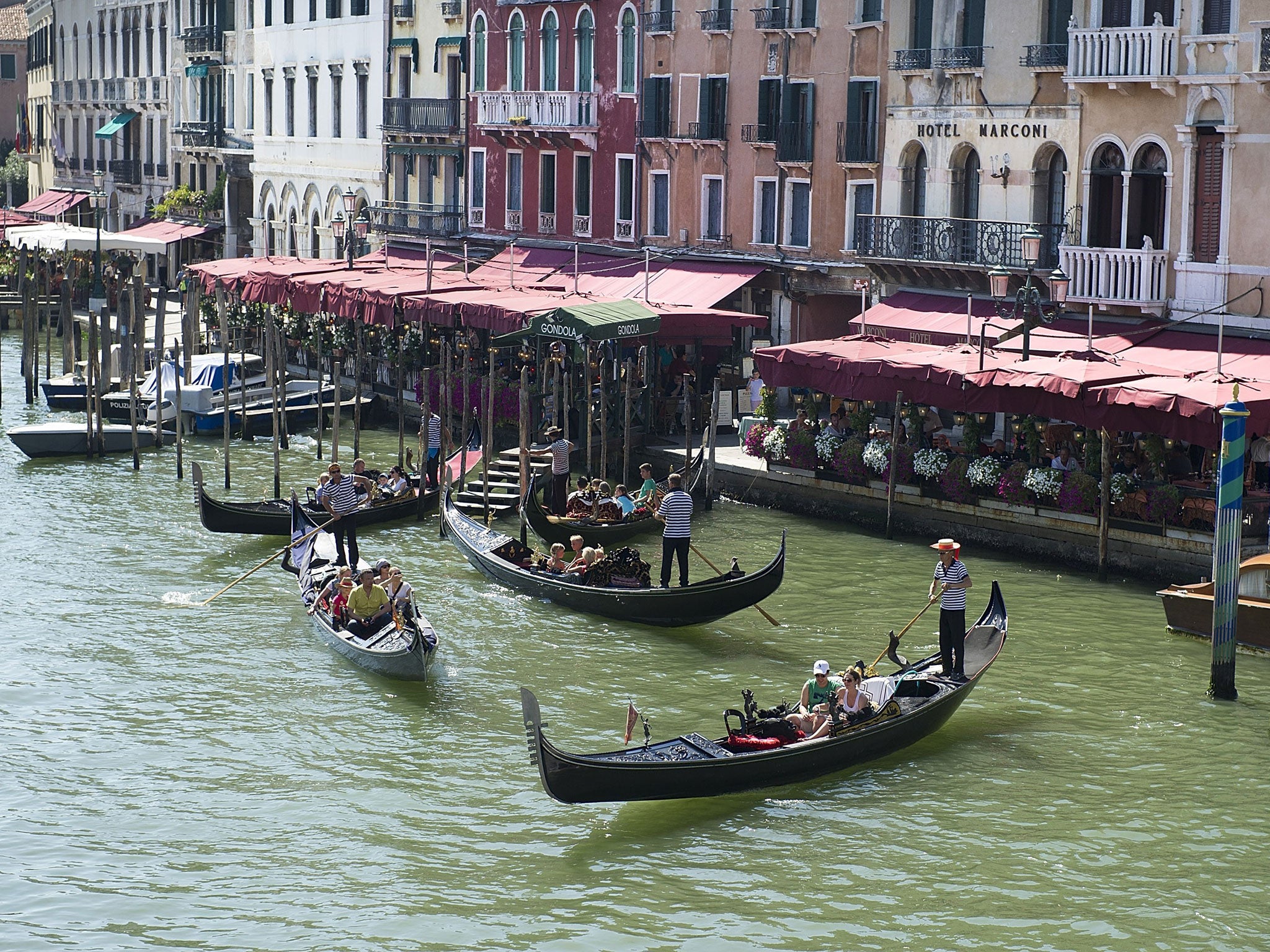 A tourist was killed in a collision near this pontoon in Venice