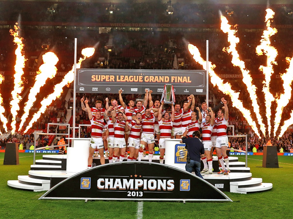 Wigan celebrate their Super League Grand Final victory last weekend