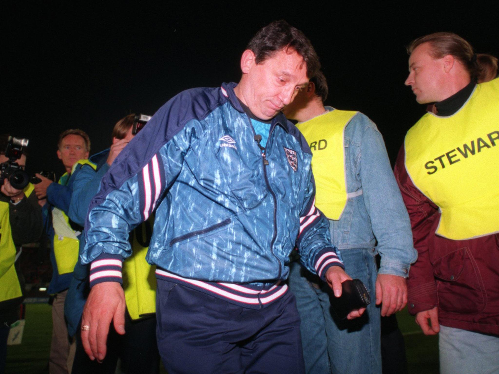 The former player became England’s boss in 1990, resigning in 1993 after the team failed to qualify for the 1994 World Cup