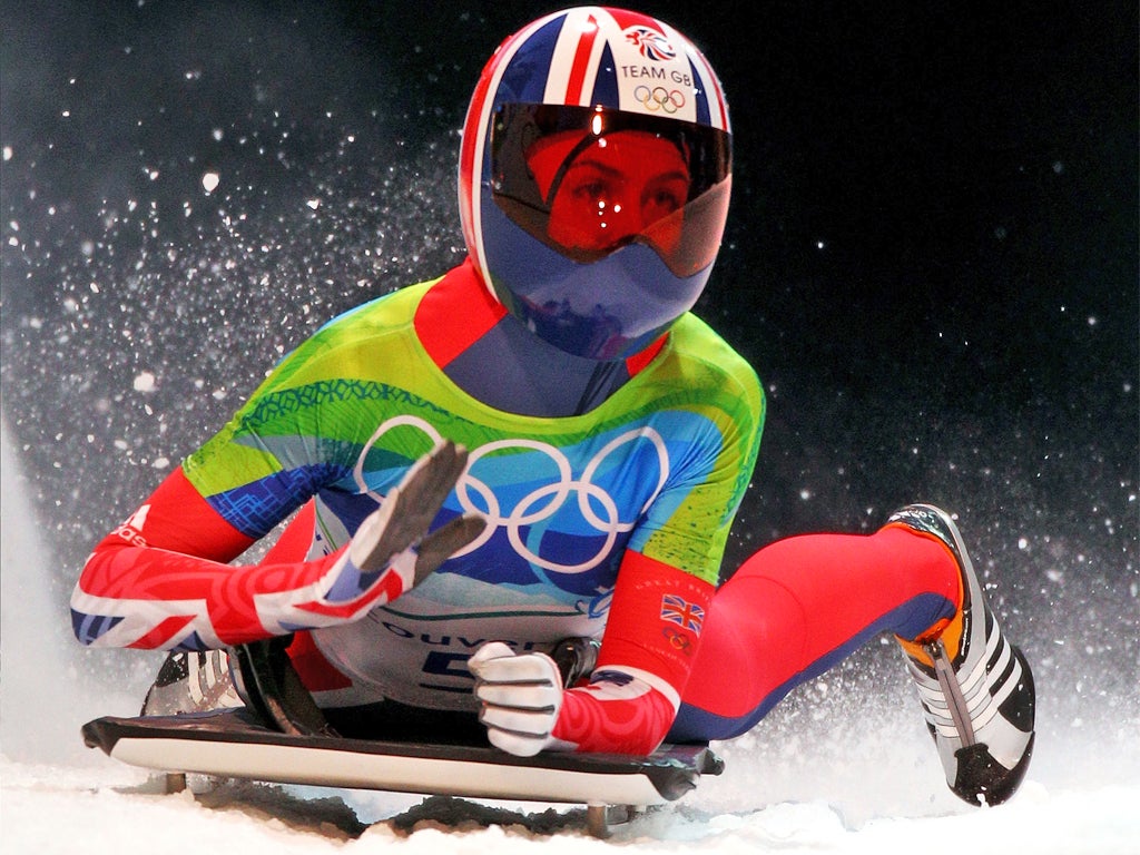 Amy Williams during the 2010 Vancouver Winter Olympics (Getty)