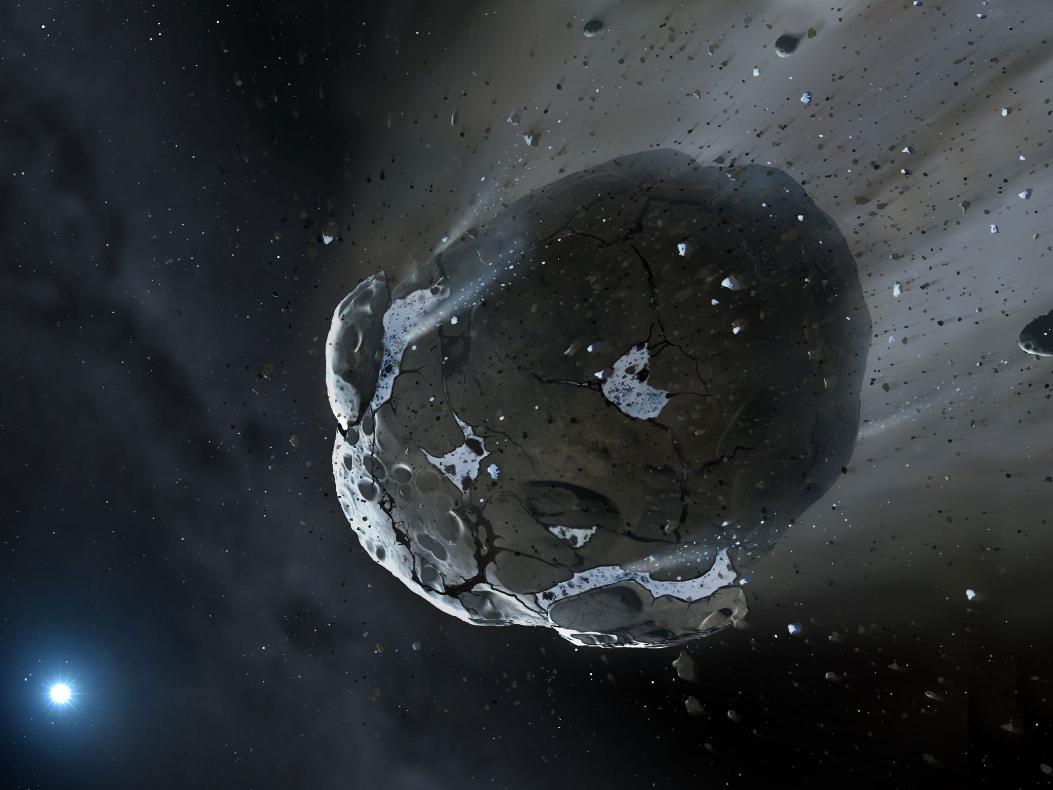 A large, rocky asteroid is what is left of a watery world that may once have been a habitable planet
