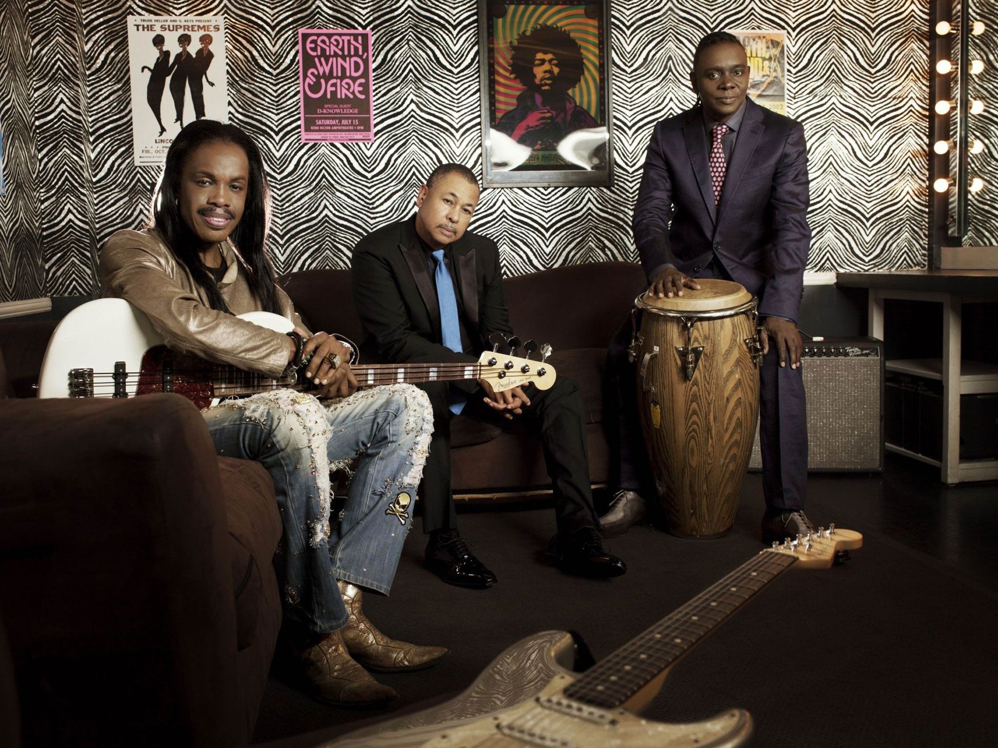 Boogie wonders: from left: Verdine White, Ralph Johnson and Philip Bailey