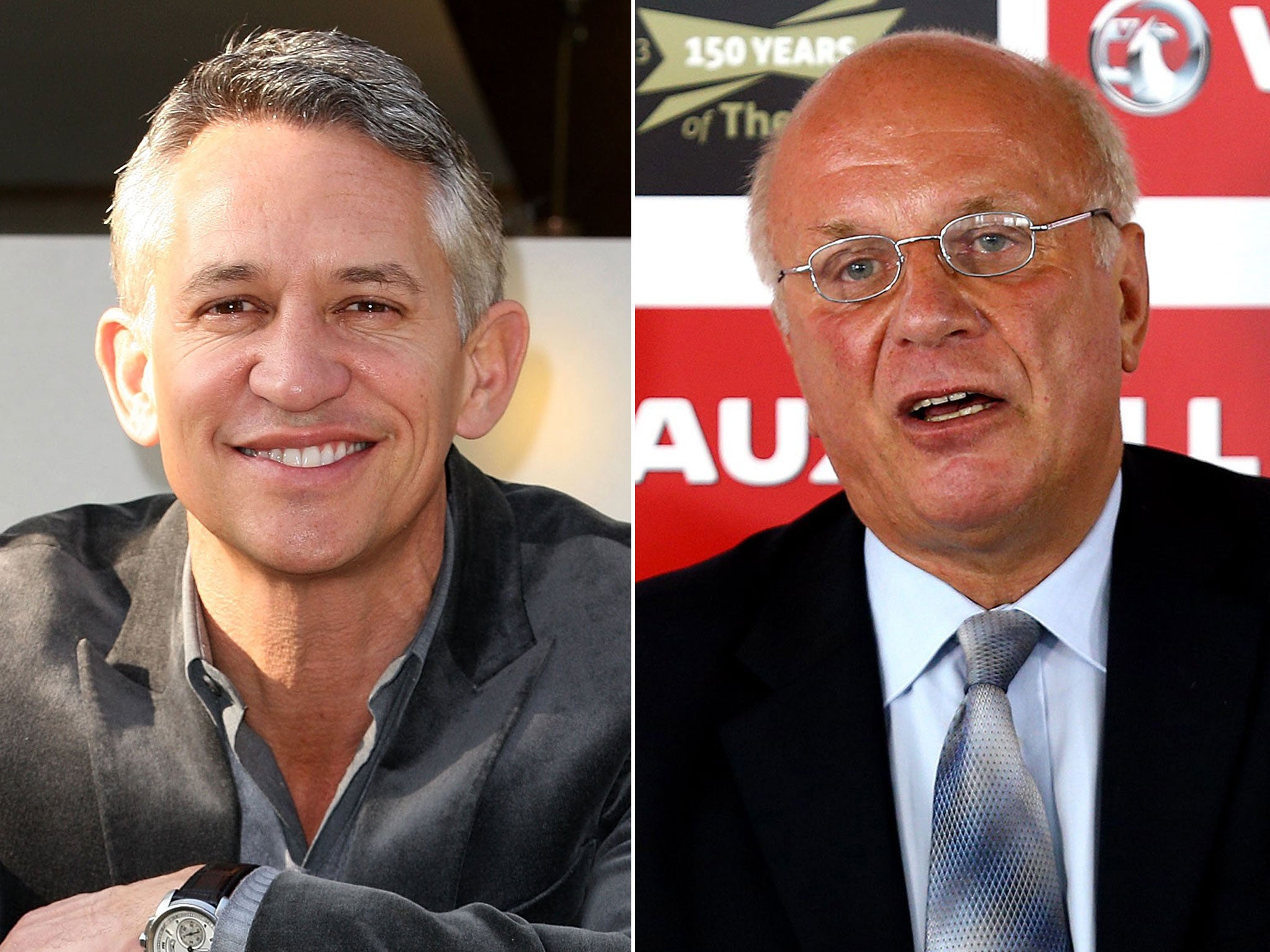 Gary Lineker (left) is unimpressed by Greg Dyke's choices