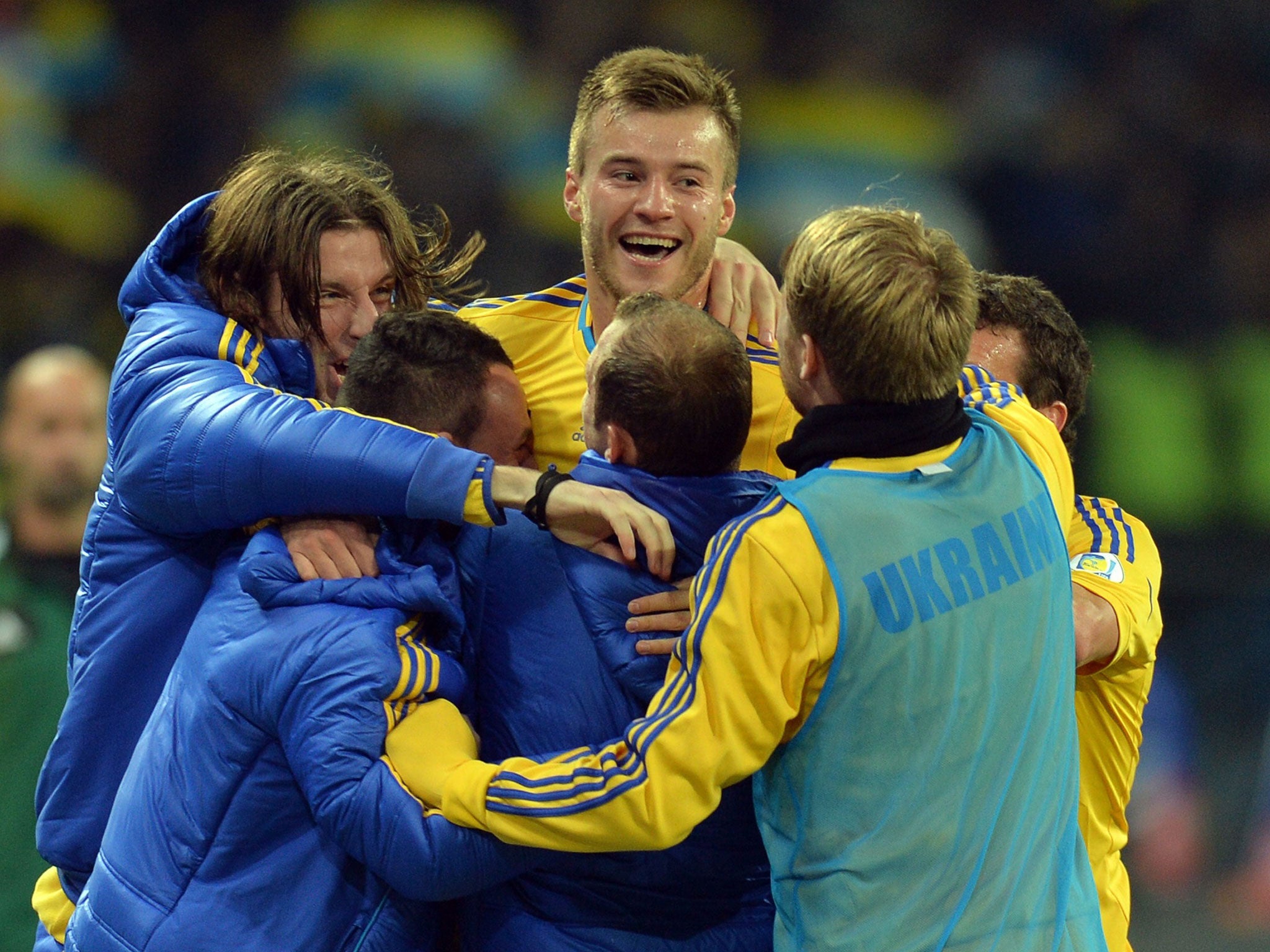 Andrei Yarmolenko celebrates scoring Ukraine's winner