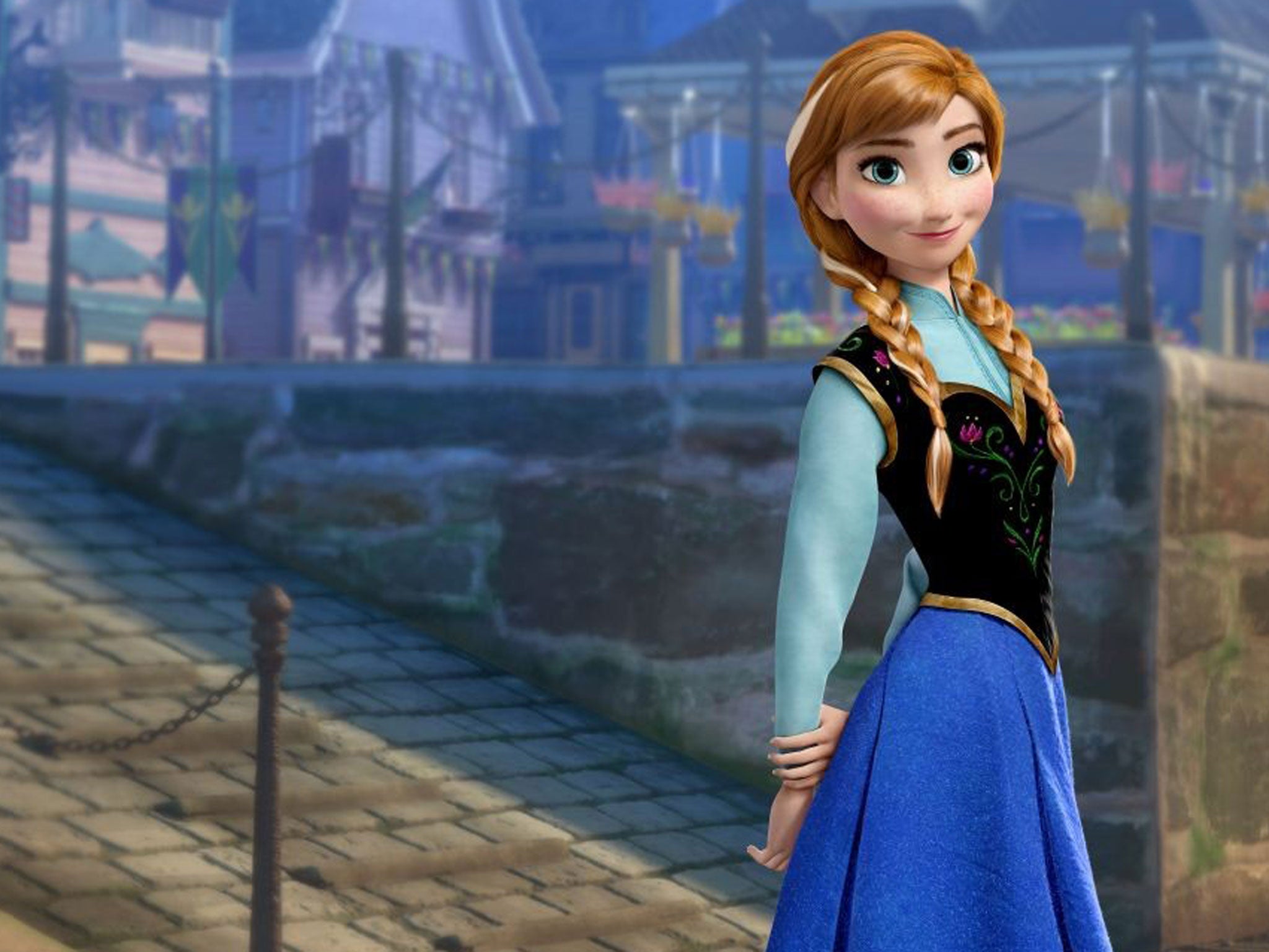 Twice as ice: Frozen heroines Anna (pictured) and Elsa are identical but for their hair colour