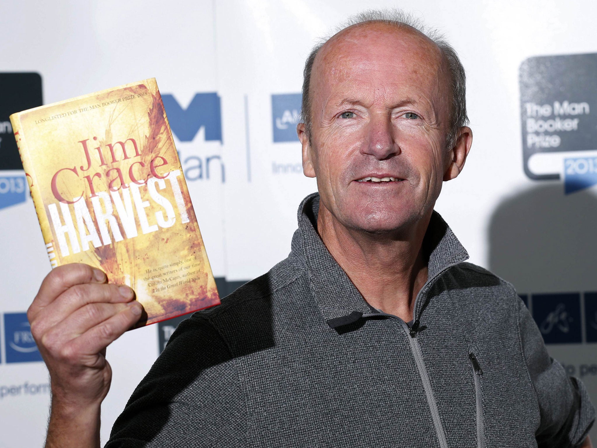 Jim Crace with his Booker-nominated novel, Harvest