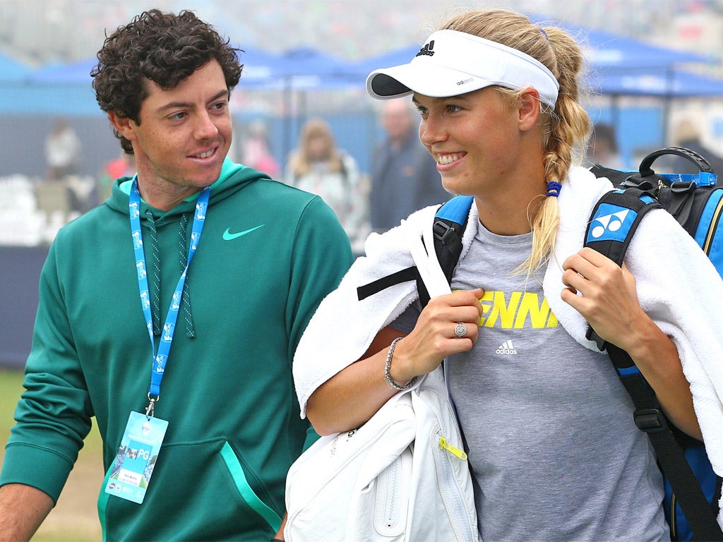 Rory McIlroy with Caroline Wozniacki during happier times (Getty)