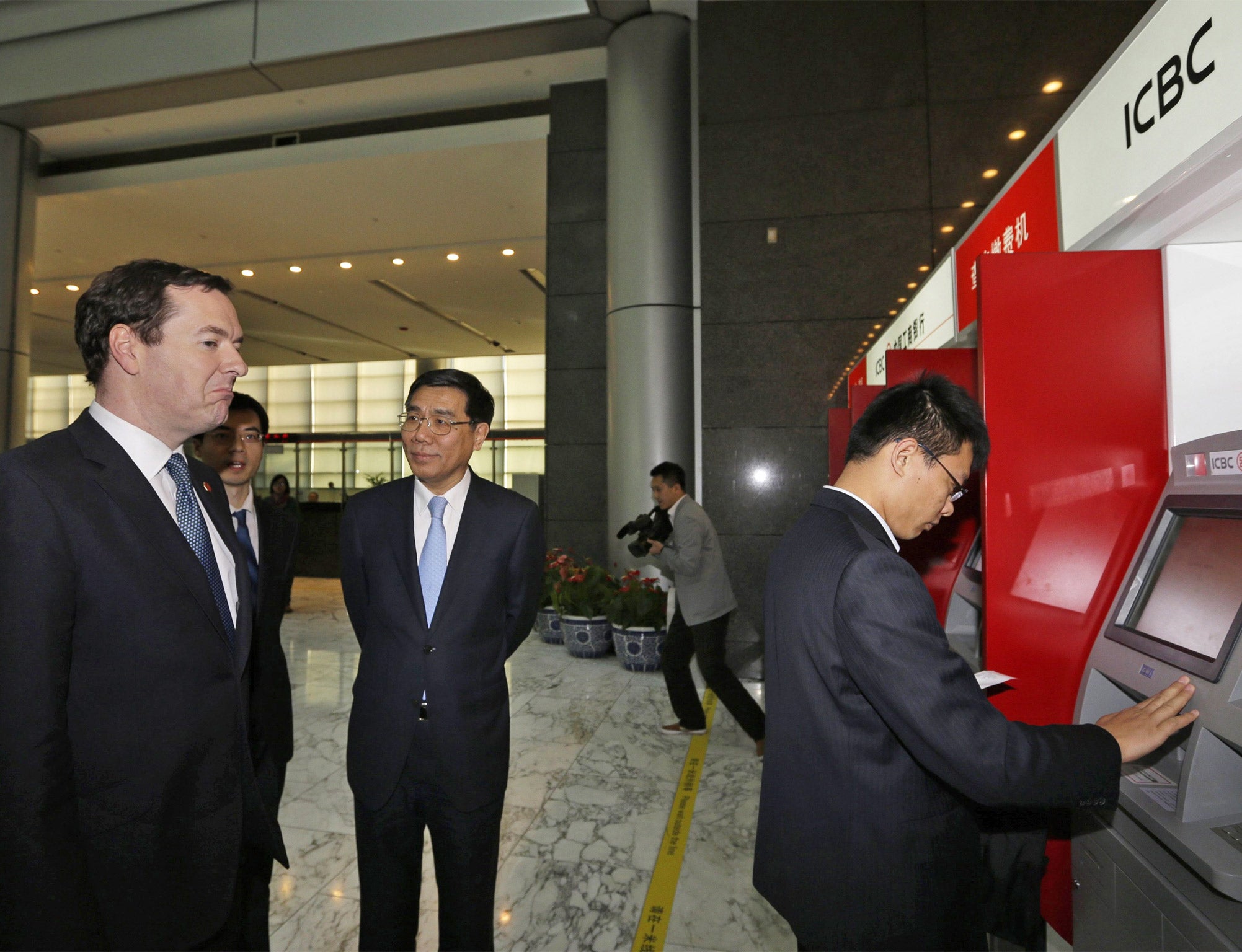 George Osborne visits the Industrial and Commercial Bank of China