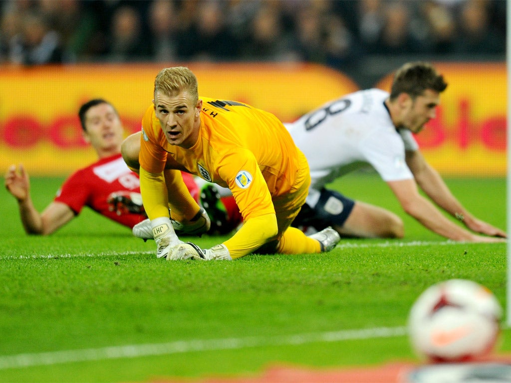 JOE HART: Relatively little to do in first half but suffered couple of scares as Poland improved after the break. 6/10