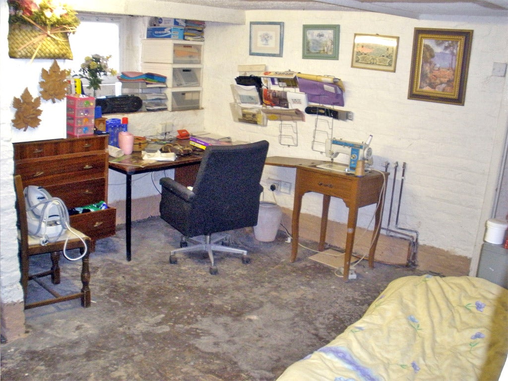 The cellar in the home of Ilyas Ashar and his wife Tallat Ashar, in Eccles, Salford