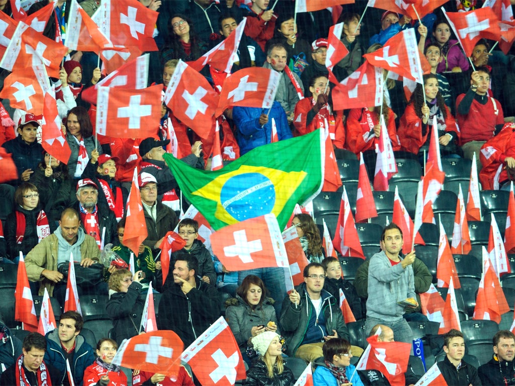 The Swiss fans are clearly looking forward to next summer in Brazil (Getty)