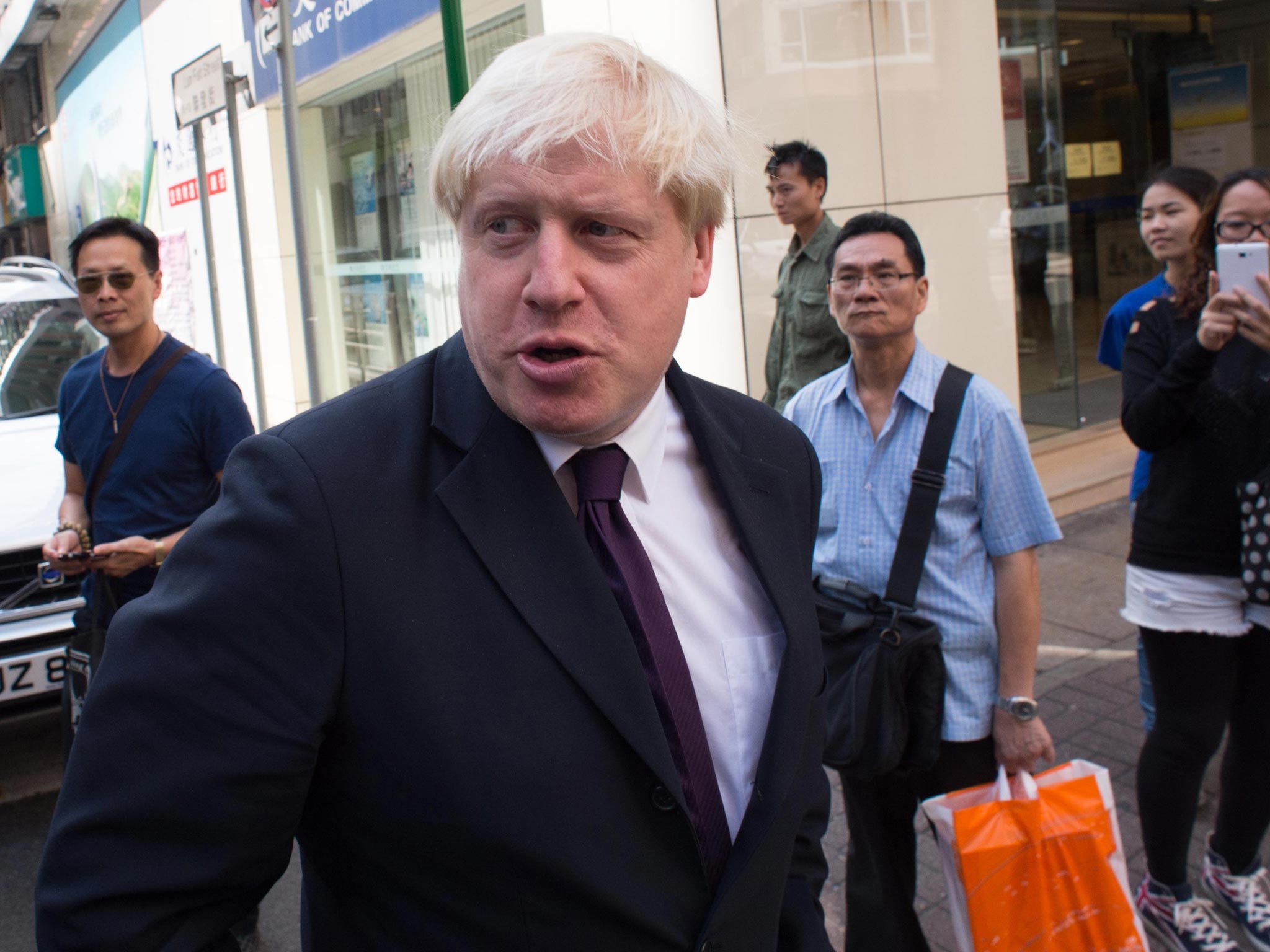 London Mayor Boris Johnson in Hong Kong on the final day of a week long visit to China to promote trade between the far east and London