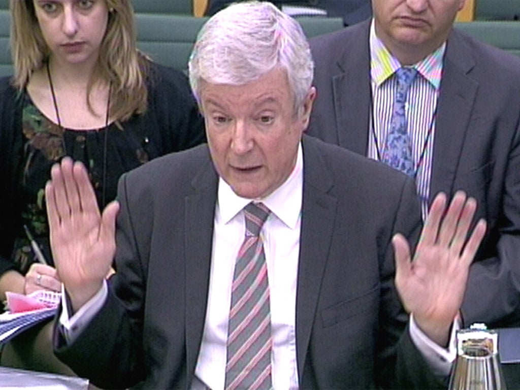 BBC DG Tony Hall answers questions in front of the Culture, Media and Sport Select Committee