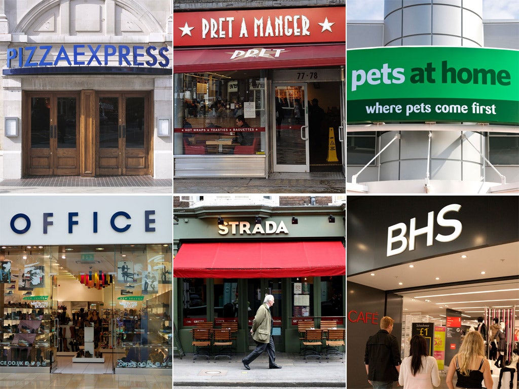Just some of the high street chains involved in the Eurobonds scheme
