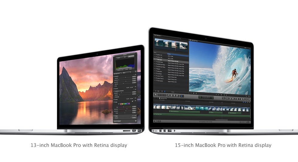 New MacBook Pros come with Retina displays in either 13-inch or 15-inch flavours.