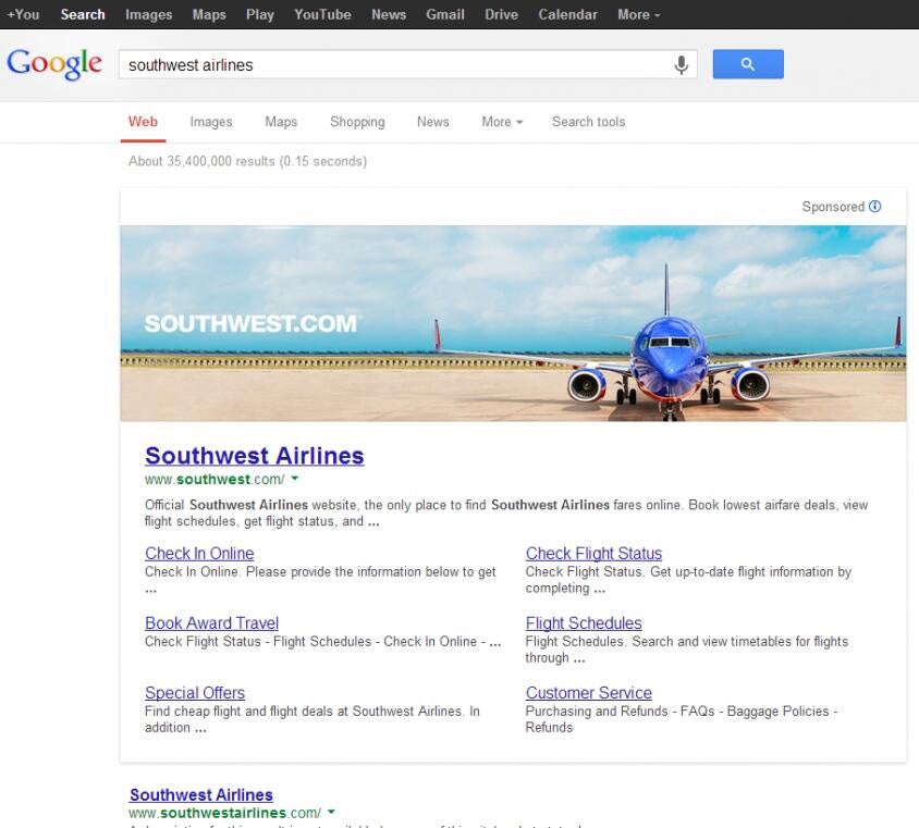 A banner ad first spotted by marketing app maker Synrgy.