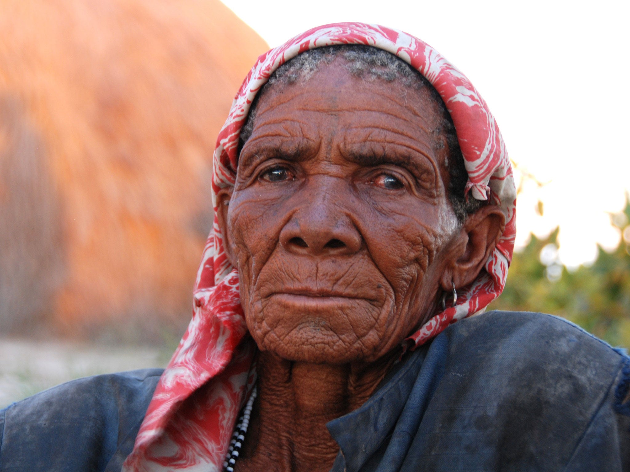 A Bushman woman who lives in Gope, where there are plans to build a diamond mine. (Photo provided by Survival International)