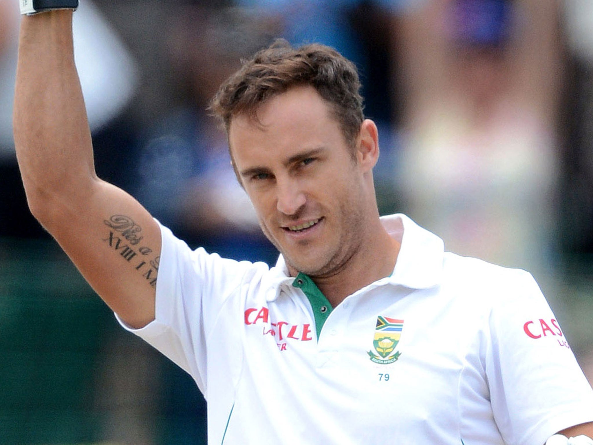 Television replays showed Faf du Plessis was rubbing the ball over a zip on his thigh