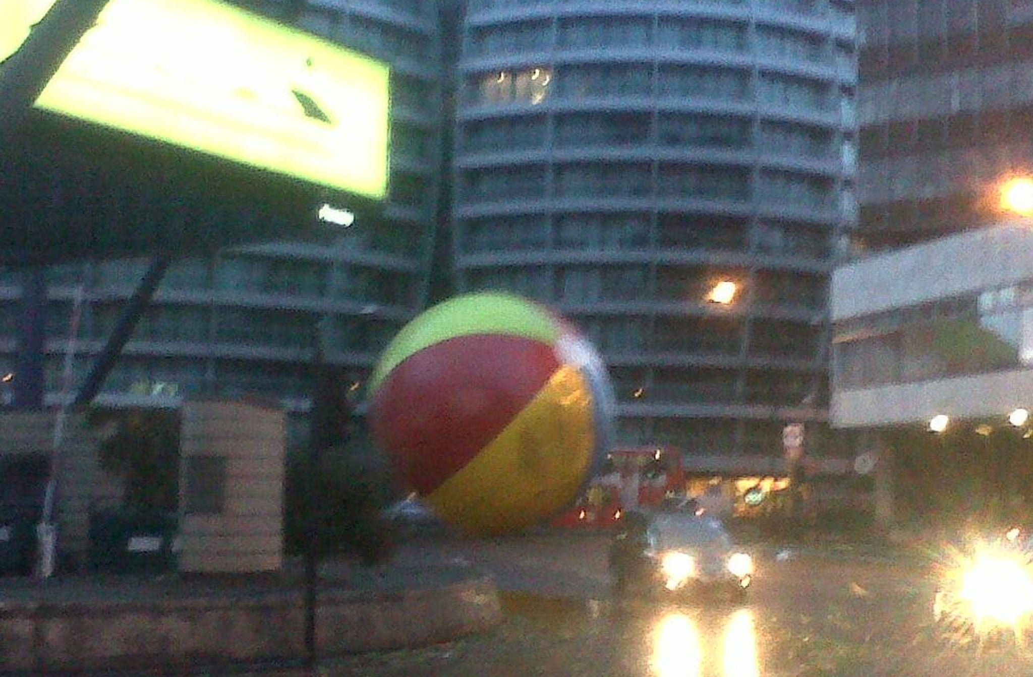 The beachball: dethroned by strong gusts earlier this morning