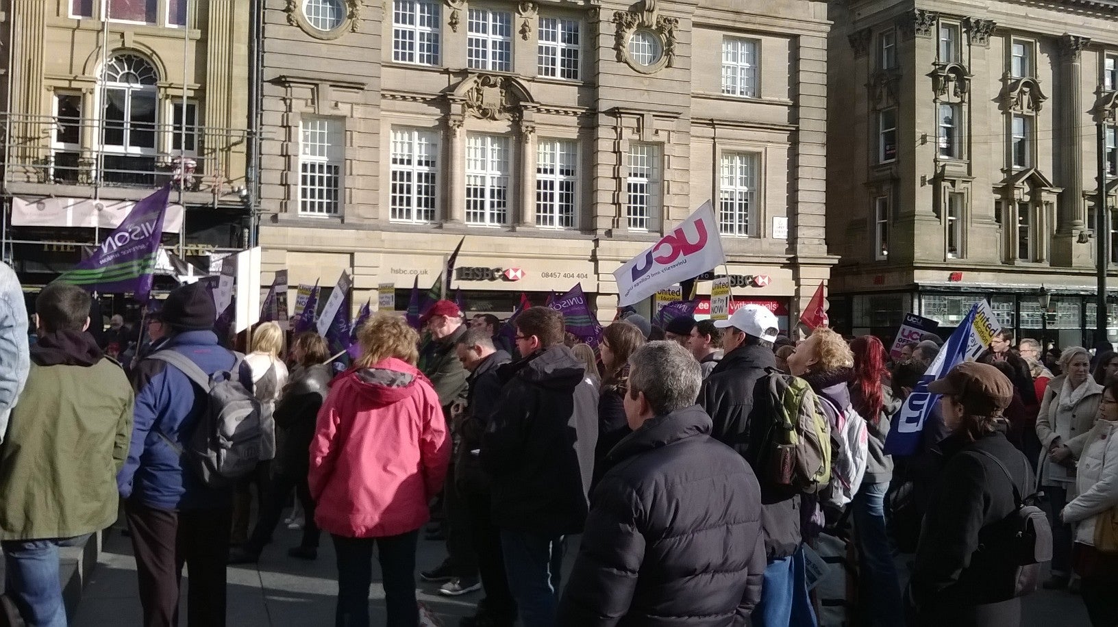 University strikers in Newcastle