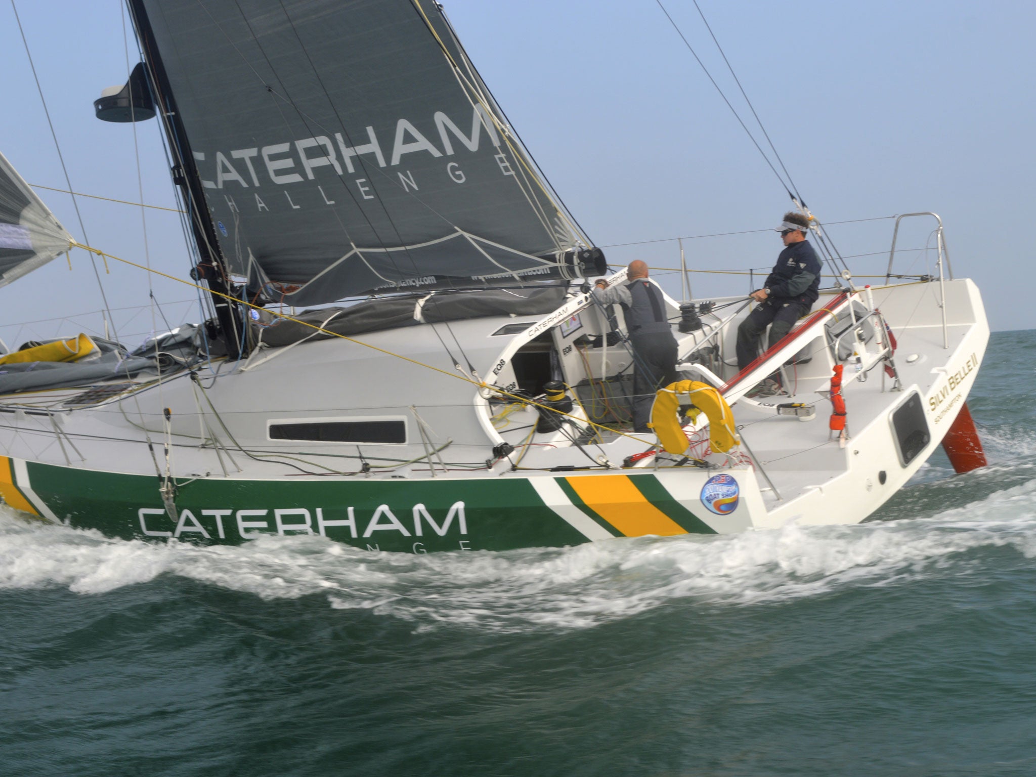 Long hours of training in the English Channel for Mike Gascoyne (left) and Brian Thompson (right) ahead of the Transat Jacques Vabre race from Le Havre to Itajai, Brazil, scheduled to start on Sunday.