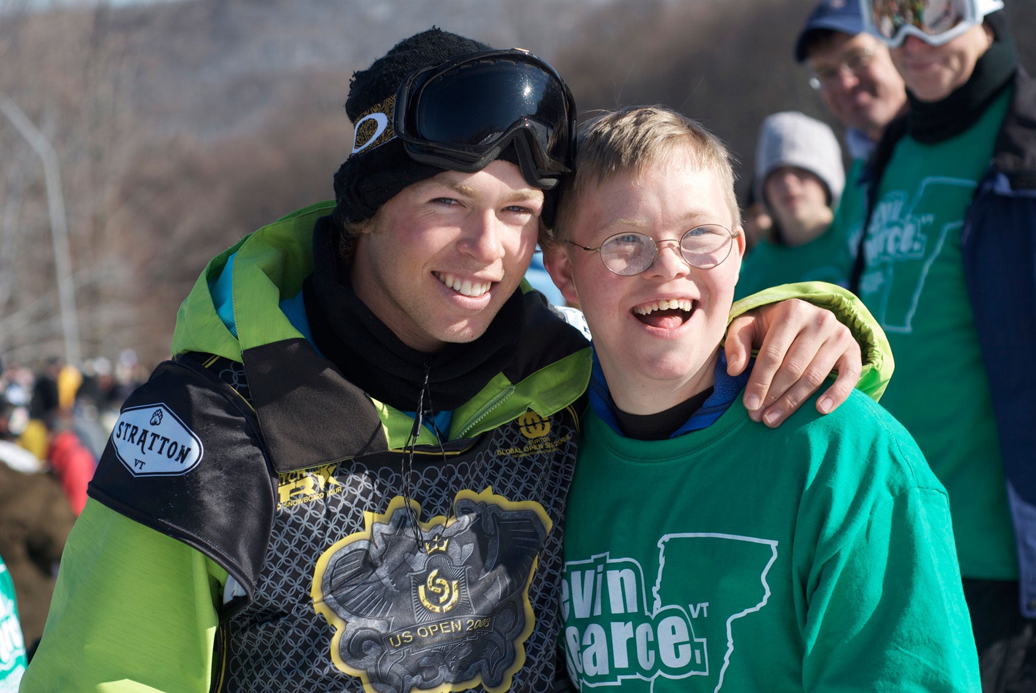 Pearce with his brother, David who has Down's syndrome or, as he calls it, 'up syndrome, because I'm an up kind of guy'