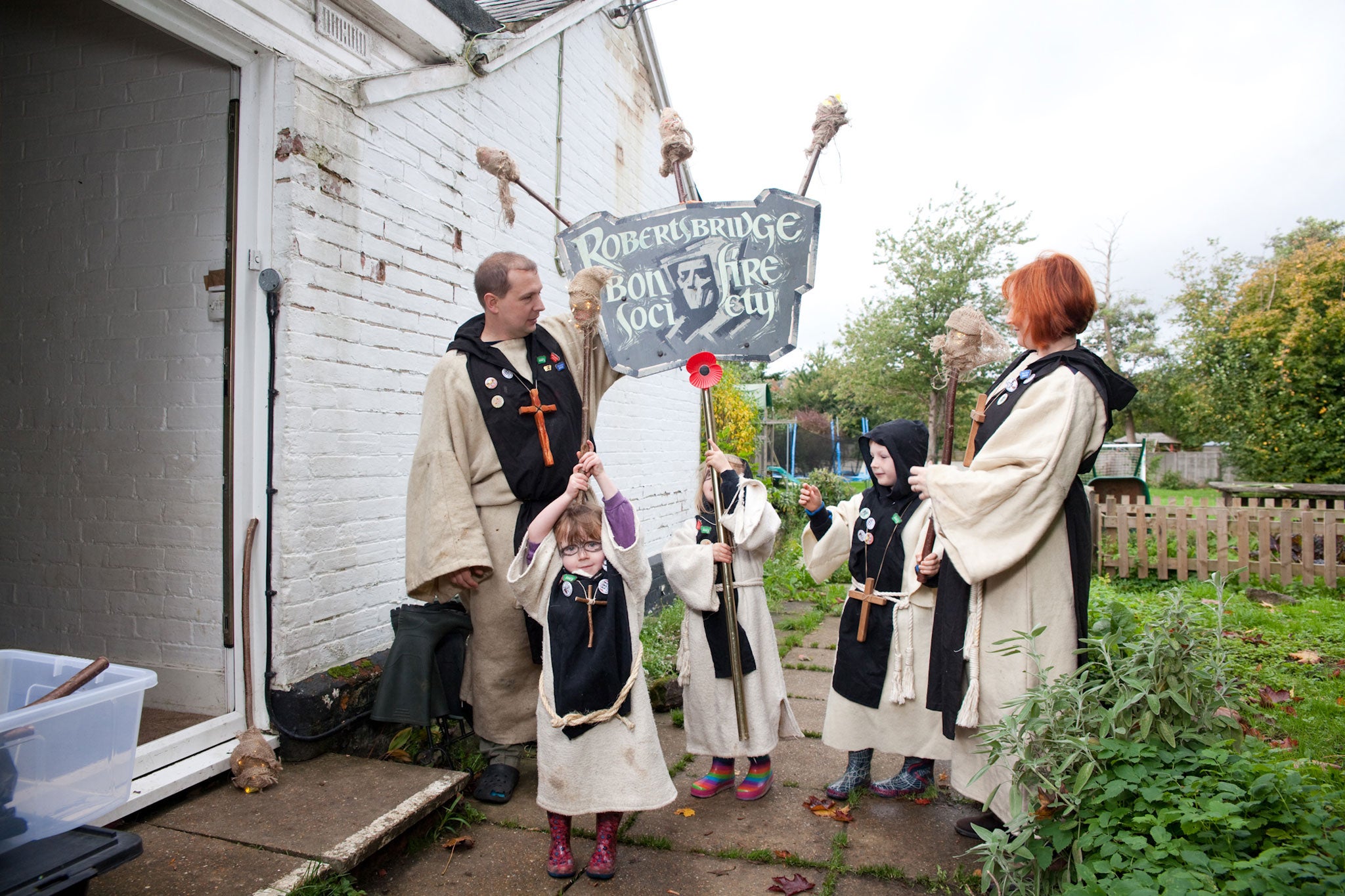 Rob and Jo Rainsbury with their children (from left) Phoebe, Willow and Thomas, who go only to smaller events for safety reasons