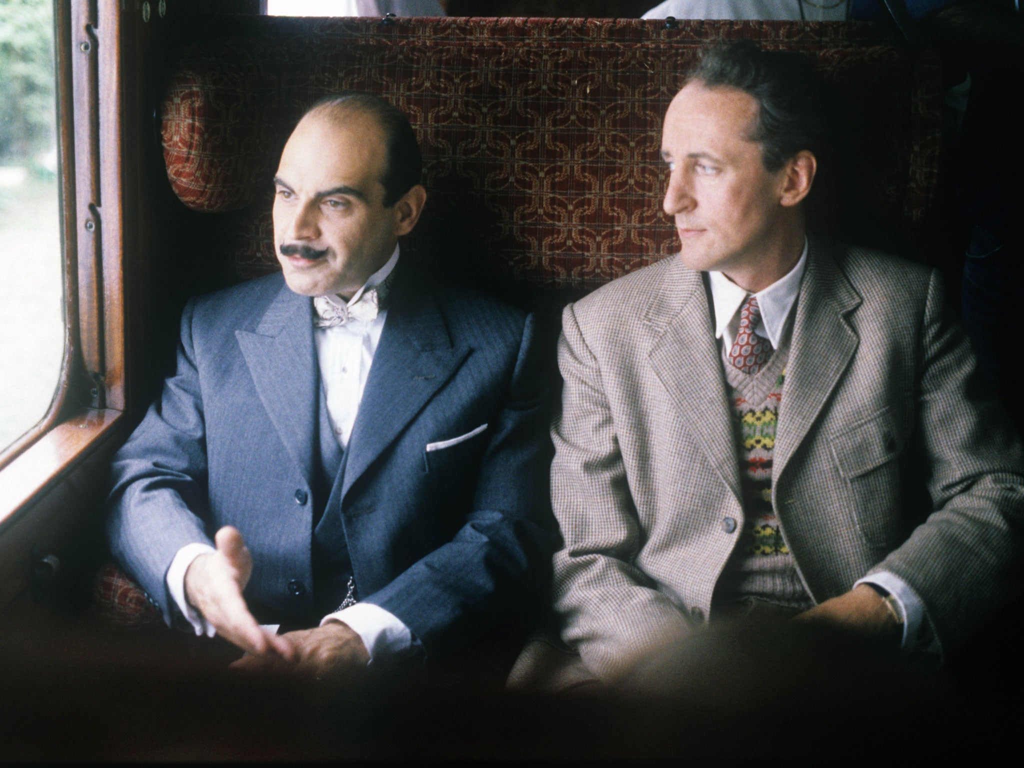 David Suchet and Hugh Fraser in a 1989 episode of Poirot. David Suchet will appear in a wheelchair for the last ever episode of 'Poirot'