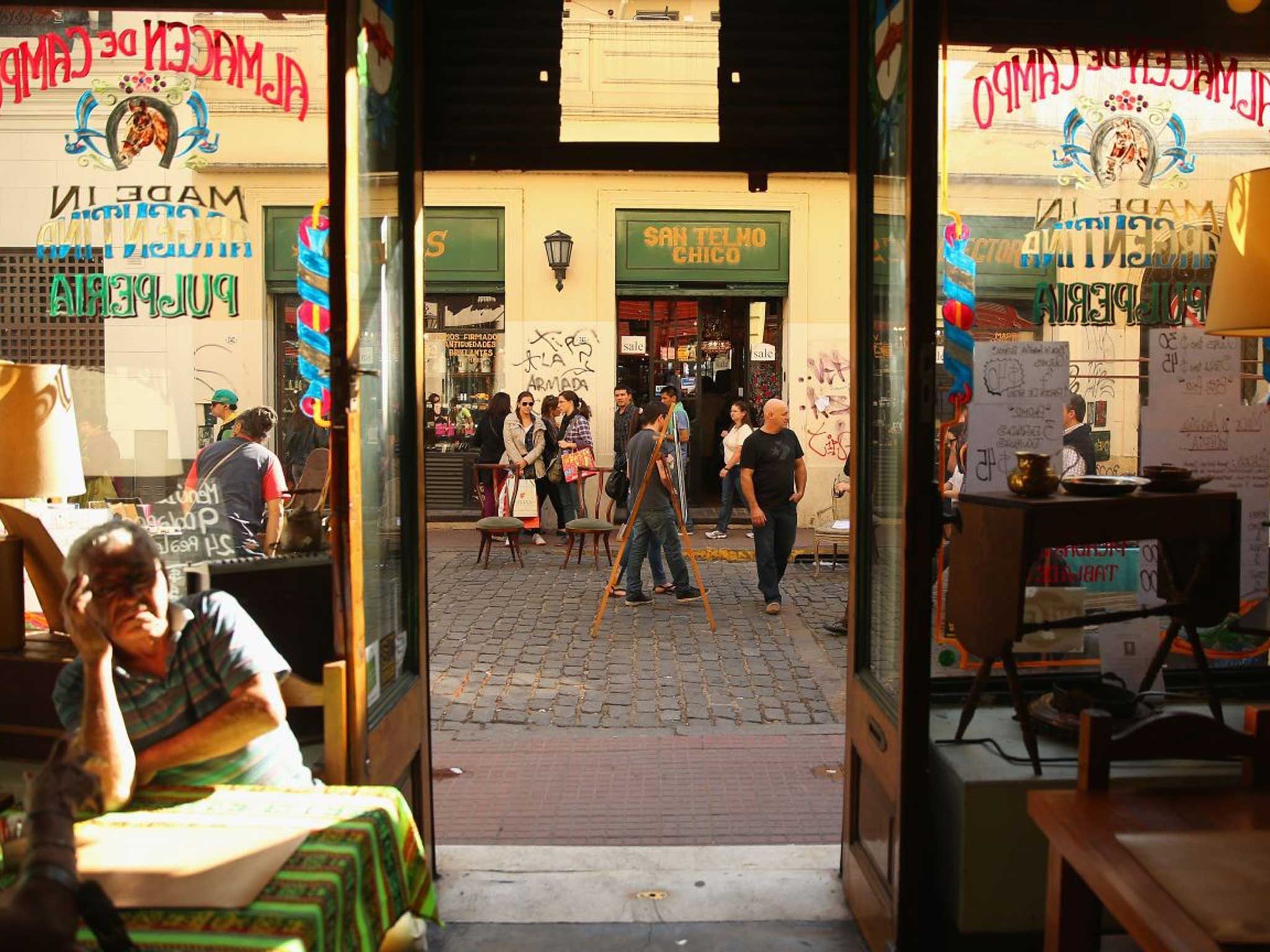 The Plaza Dorrego in San Telmo