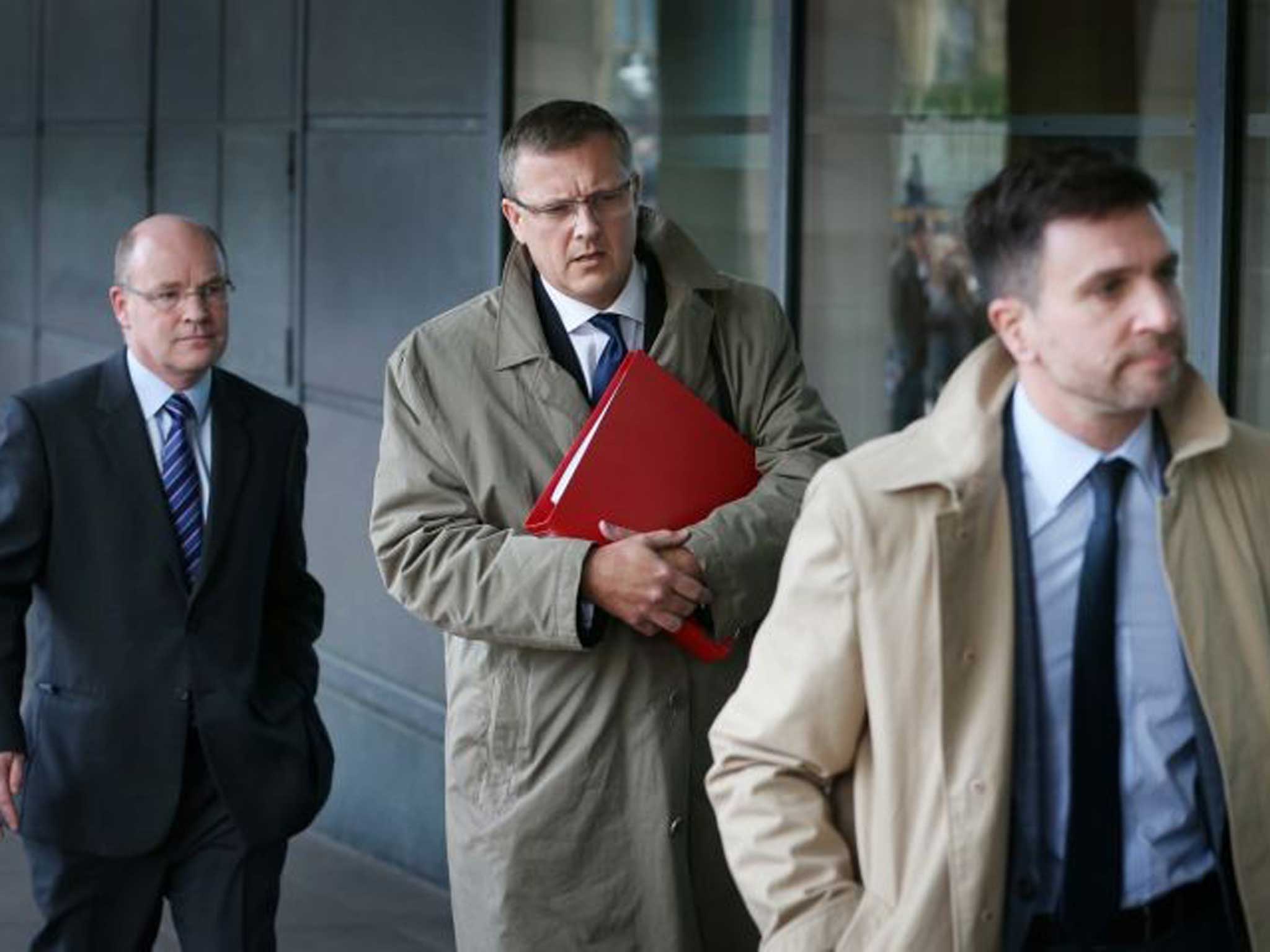 Under scrutiny: Inspector Ken MacKaill (left), Sergeant Chris Jones (centre) and Detective Sergeant Stuart Hinton