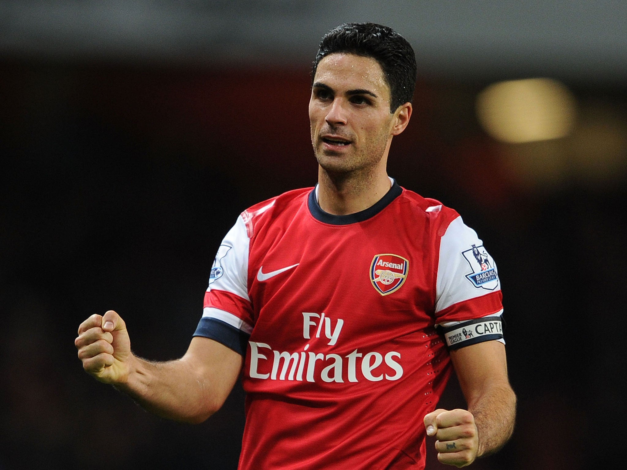 Mikel Arteta celebrates Arsenal's win over Liverpool on Saturday