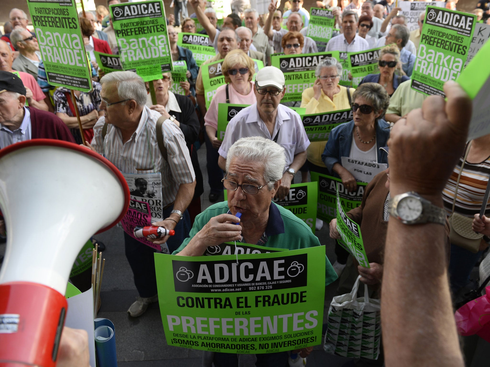 Other demonstrators gather in Madrid (AFP)