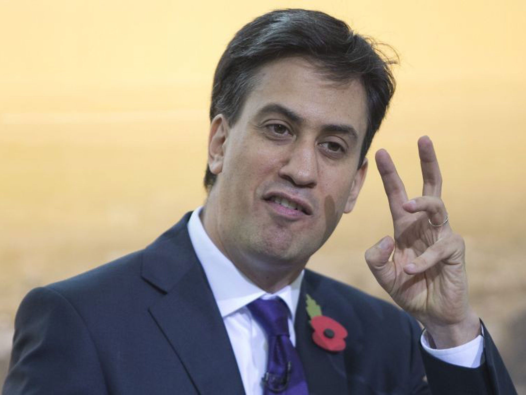 Ed Miliband delivers a speech at Battersea Power Station in London on 5 November 2013