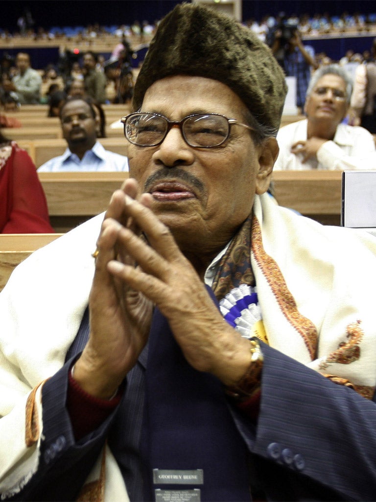 Manna Dey at the National Film awards in New Delhi, India, in 2009