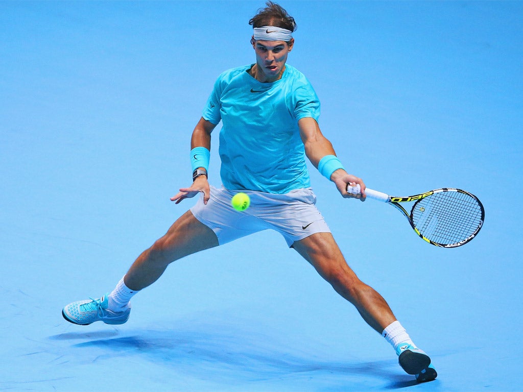 Rafael Nadal on his way to beating David Ferrer 6-3, 6-2 (Getty)