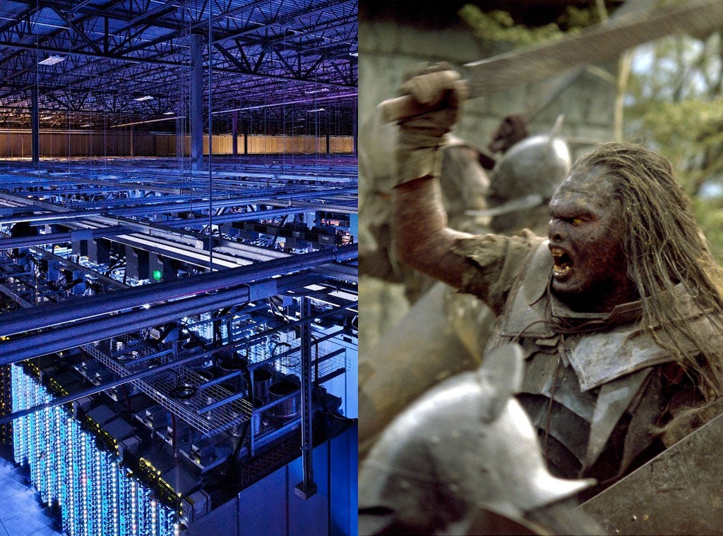 (L-r) A Google data center in Finland; an Uruk-Hai.