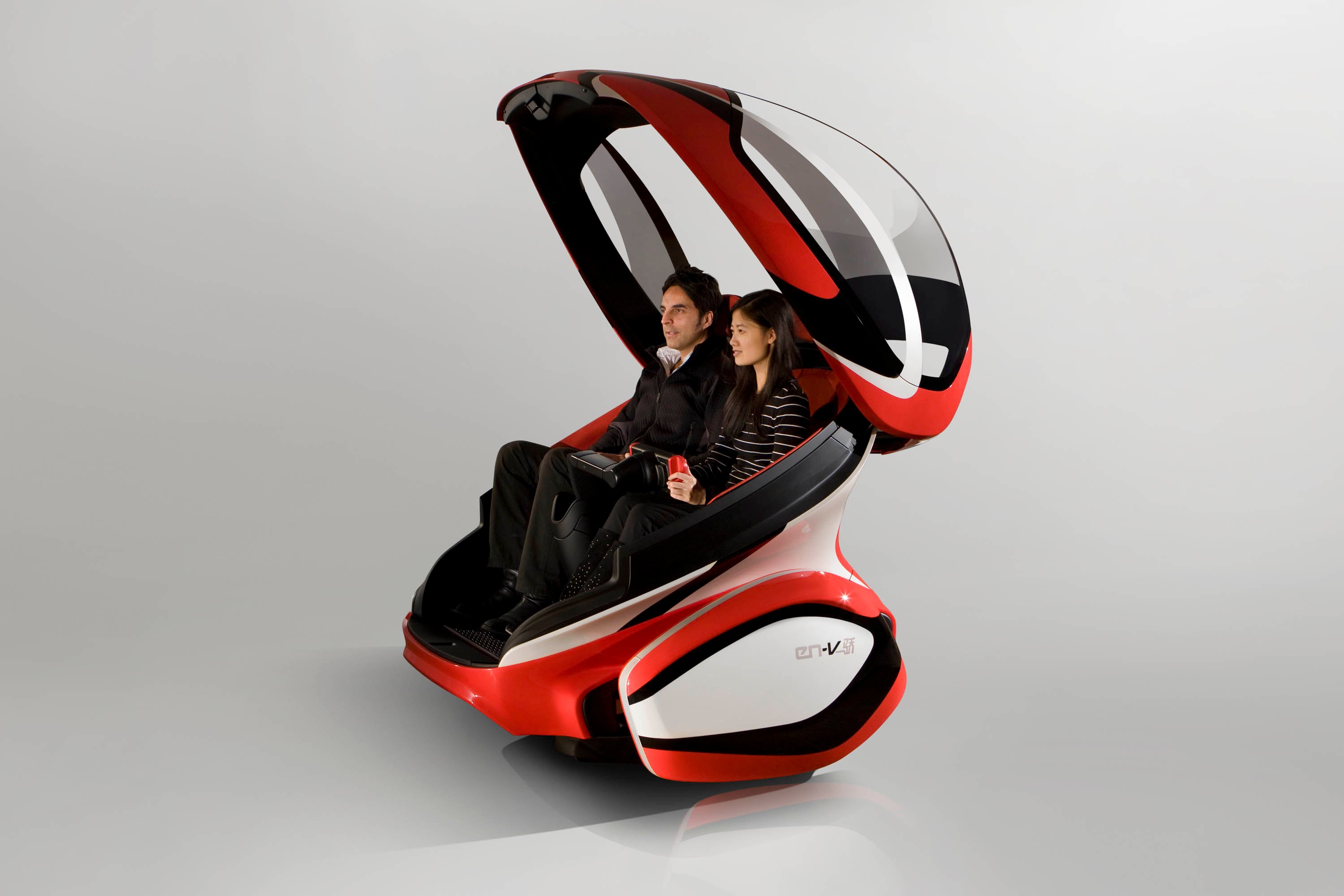 The EN-V Pod, one of the many driverless 'car' designs that could change how we get around city centers.